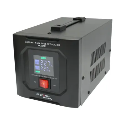 Stabilizator automat de tensiune 500VA, 300W, 140-250VAC cu releu monofazat, 1 priza Schuko 230V, afisaj LCD Breckner Germany - imagine 3