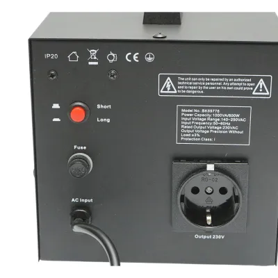 Stabilizator automat de tensiune 1000VA, 600W, 140-250VAC cu releu monofazat, 1 priza Schuko 230V, afisaj LCD Breckner Germany - imagine 7