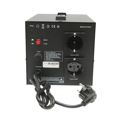 Stabilizator automat de tensiune 2000VA, 1200W, 140-250VAC cu releu monofazat, 2 prize Schuko 230V, afisaj LCD Breckner Germany - imagine 4