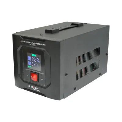 Stabilizator automat de tensiune 2000VA, 1200W, 140-250VAC cu releu monofazat, 2 prize Schuko 230V, afisaj LCD Breckner Germany - imagine 3