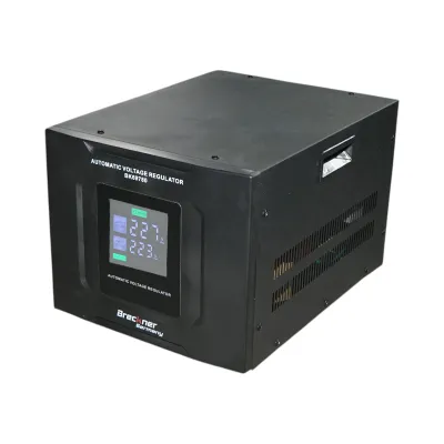 Stabilizator automat de tensiune AVR 10KVA, 8000W, 140-250VAC cu releu monofazat, bypass, conexiune borne, afisaj LCD Breckner Germany - imagine 3