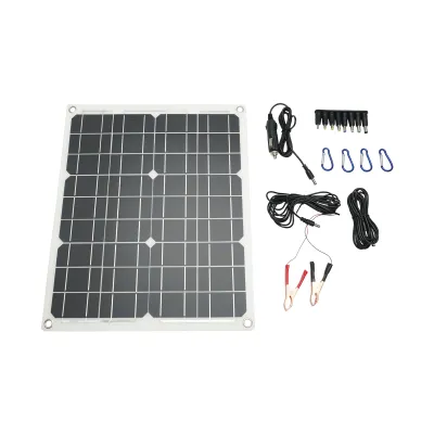 Sistem solar fotovoltaic portabil cu panou 20W cu regulator tensiune USB, Type-C pentru camping - imagine 3