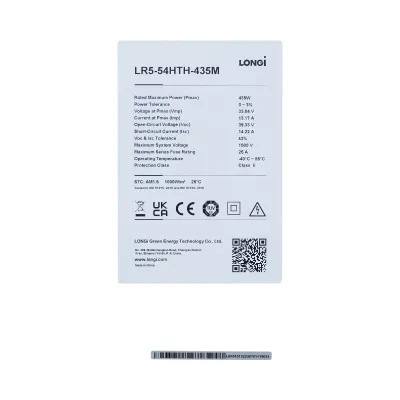 Panou solar LONGi 435W fotovoltaic, monocristalin 1722x1134x30mm - imagine 4