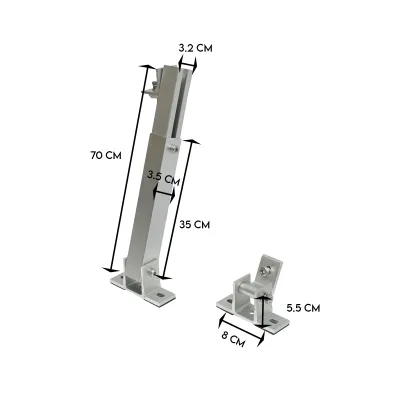 Set picioare, sistem montaj panouri solare unghi reglabil 15-35 grade, sistem A 20mm - imagine 2