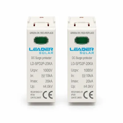 Set 2 cartuse descarcator supratensiune DC SPD 2P-20KA 1000V Leader
