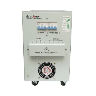 Stabilizator automat de tensiune 15KVA trifazat cu servomotor bypass, afisaj LCD Breckner Germany - imagine 4