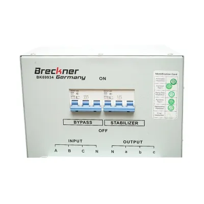 Stabilizator automat de tensiune 15KVA trifazat cu servomotor bypass, afisaj LCD Breckner Germany - imagine 10