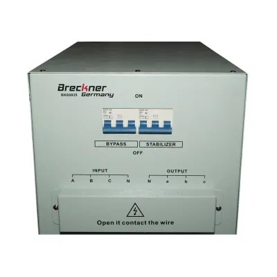 Stabilizator automat de tensiune 20KVA trifazat cu servomotor bypass, afisaj LCD Breckner Germany - imagine 7