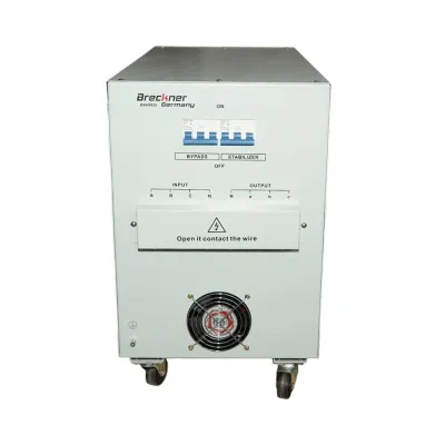 Stabilizator automat de tensiune 20KVA trifazat cu servomotor bypass, afisaj LCD Breckner Germany - imagine 4