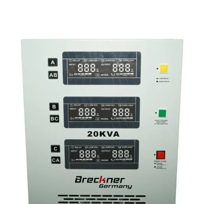 Stabilizator automat de tensiune 20KVA trifazat cu servomotor bypass, afisaj LCD Breckner Germany - imagine 6