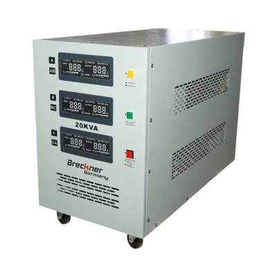 Stabilizator automat de tensiune 20KVA trifazat cu servomotor bypass, afisaj LCD Breckner Germany - imagine 2