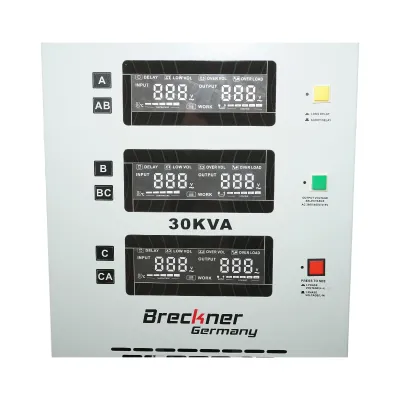 Stabilizator automat de tensiune 30KVA trifazat cu servomotor, bypass, afisaj LCD Breckner Germany - imagine 6