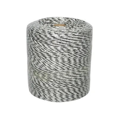 Rola fir negru-alb fi 3mm 5x0.2mm inox, 1x0.25 cupru 0.4 Ohm/m, 500m gard electric Breckner Germany - imagine 3