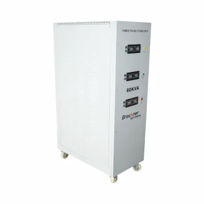 Stabilizator automat de tensiune 80KVA trifazat cu servomotor, bypass, afisaj LCD Breckner Germany - imagine 4