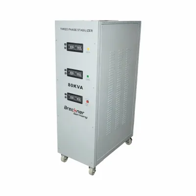 Stabilizator automat de tensiune 80KVA trifazat cu servomotor, bypass, afisaj LCD Breckner Germany - imagine 2
