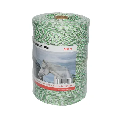 Rola fir verde-alb fi 3mm 6x0.3mm SS 0.31 Ohm/m, 500m gard electric Breckner Germany - imagine 2