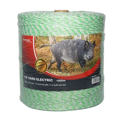 Rola fir verde fluorescent-alb fi 2.5mm 3x0.2mm SS, 1x0.25mm Cu, 1000m gard electric Breckner Germany