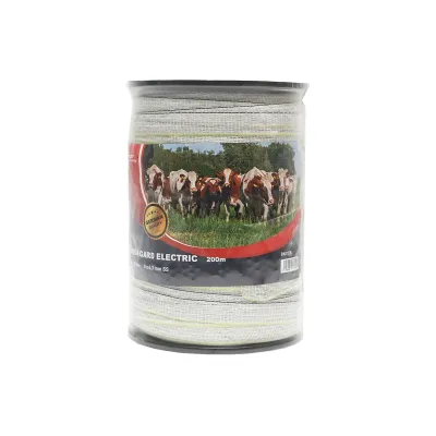 Rola banda alb-galben-negru, latime 20mm 5x0.3mm SS lungime 200m gard electric Breckner Germany - imagine 2