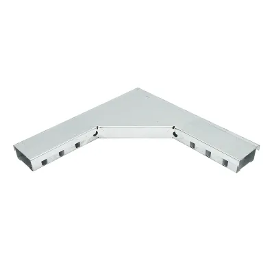 Cot orizontal 90 grade din otel galvanizat pentru jgheab 25x50mm