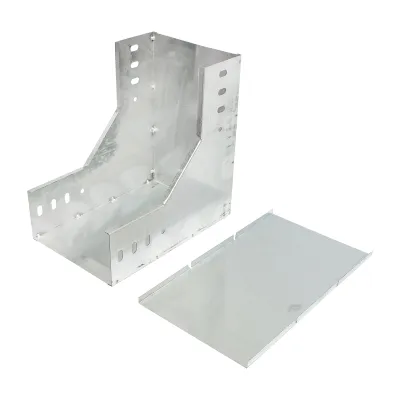 Cot vertical 90 grade de coborare din otel galvanizat pentru jgheab 100x200mm - imagine 2