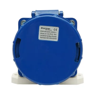 Priza industriala aplicata monofazica 220-250V, 63A-6h, 2P+PE IP67 Breckner Germany - imagine 4