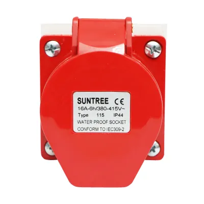 Priza industriala aparenta trifazica 16A, 380V, IP44, 6H Suntree - imagine 3