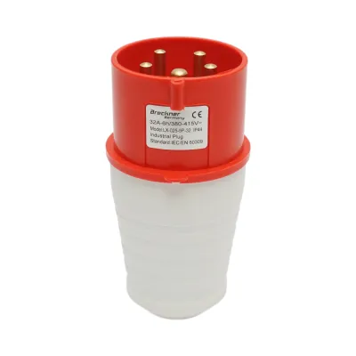 Stecher, fisa pentru priza industriala trifazata 32A, 415V, IP44, 6H Breckner Germany - imagine 2