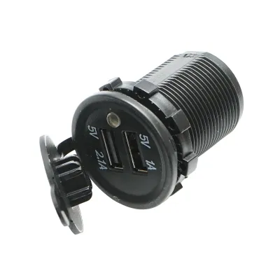 Mufa Incarcator auto 12V cu 2xUSB/1A, 2.1A Breckner Germany