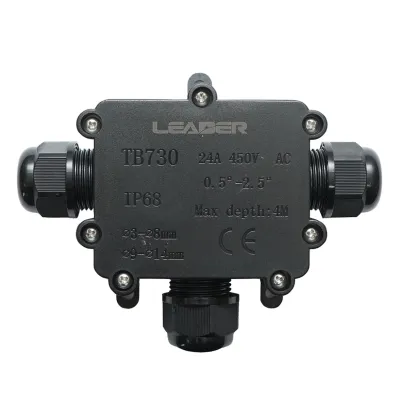 Doza etansa cu presetupe 24A, 450V AC, 3 cai 3-14mm IP68 Leader - imagine 2