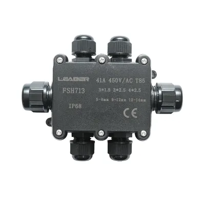 Doza etansa cu presetupe 41A, 450V AC, 6 cai 5-14mm IP68 Leader - imagine 2