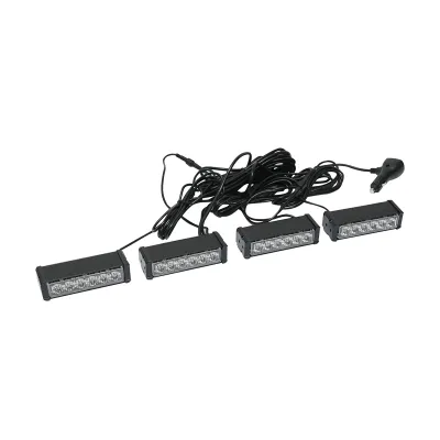 Set 4 stroboscoape cu 6 LED-uri, lumina galbena 12V Breckner Germany - imagine 3
