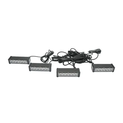 Set 4 stroboscoape cu 6 LED-uri, lumina galbena 12V Breckner Germany