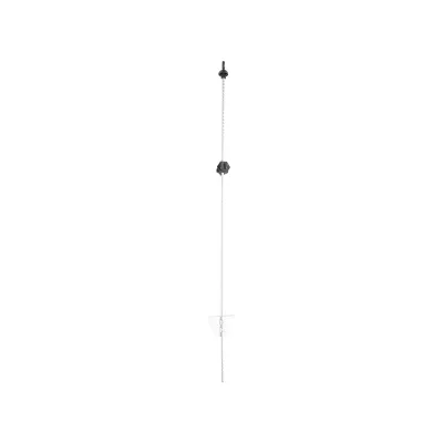 Stalp metalic 1080mm cu izolator de capat 59x33mm si izolator filetabil mijloc pentru gard electric Breckner Germany - imagine 3