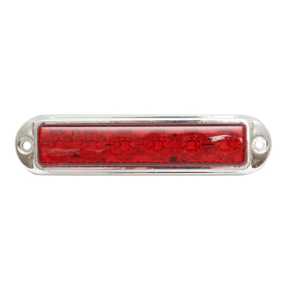 Lampa laterala gabarit LED 12-24V rosie cu 4 functii 155x37mm, rama cromata Breckner Germany