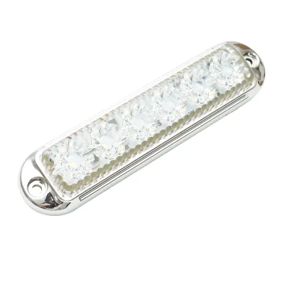 Lampa laterala gabarit LED 12-24V alba 4 functii 155x37mm, rama cromata Breckner Germany - imagine 3