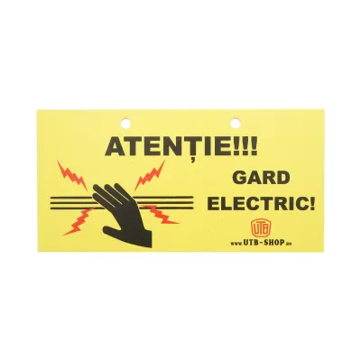Placuta avertizare pentru gard electric 100x200mm