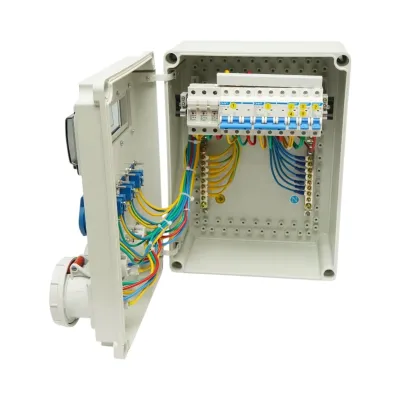Tablou electric grup prize organizare santier 4x230V/16A, 2x400V/32A, 1x250V/16A, 12 module 400x300x186mm IP67 Breckner Germany - imagine 2