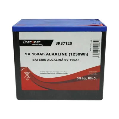 Baterie uscata alcalina 9V, 160Ah pentru gard electric Breckner Germany