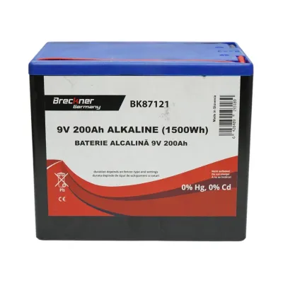 Baterie uscata alcalina 9V, 200Ah pentru gard electric Breckner Germany