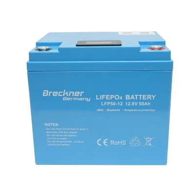 Baterie LiFePO4 12.8V, 50Ah cu BMS, Bluetooth, LCD display si protectie temperatura 210x190x240mm Breckner Germany