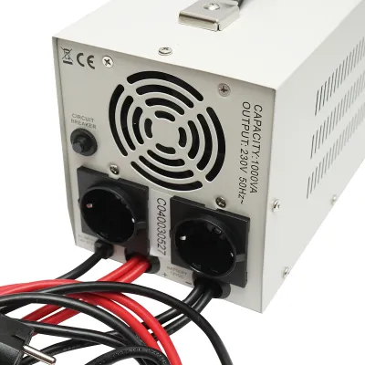UPS cu invertor centrala termica 700W/1000VA, unda sinusoidala pura 12V/230V, 2 prize schuko, afisaj LCD, AVR Breckner Germany - imagine 5