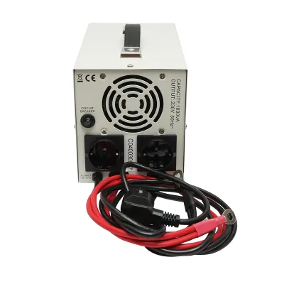 UPS cu invertor centrala termica 700W/1000VA, unda sinusoidala pura 12V/230V, 2 prize schuko, afisaj LCD, AVR Breckner Germany - imagine 2