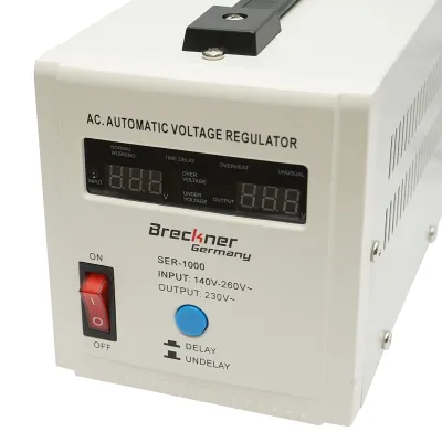 Stabilizator automat de tensiune 1000VA, 140-260V cu releu monofazat, 2 prize schuko 230V, afisaj LCD Breckner Germany - imagine 4