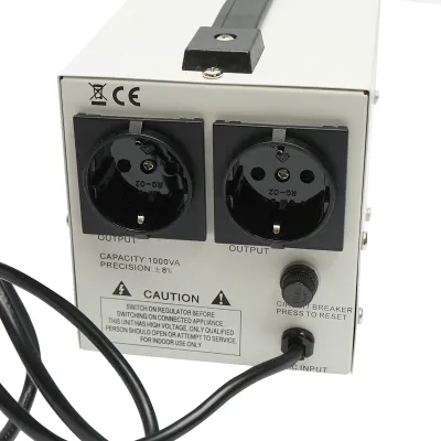 Stabilizator automat de tensiune 1000VA, 140-260V cu releu monofazat, 2 prize schuko 230V, afisaj LCD Breckner Germany - imagine 5
