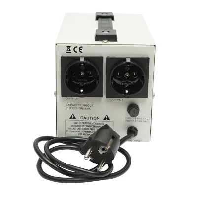 Stabilizator automat de tensiune 1000VA, 140-260V cu releu monofazat, 2 prize schuko 230V, afisaj LCD Breckner Germany - imagine 2