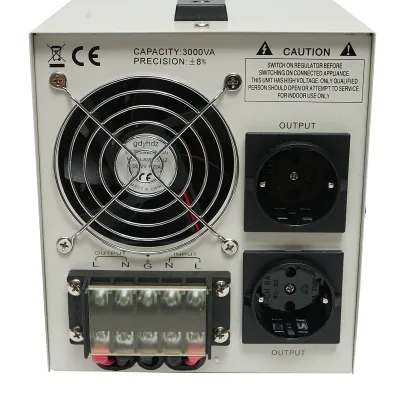 Stabilizator automat de tensiune 3000VA, 140-260V cu releu monofazat, 2 prize schuko 230V, afisaj LCD Breckner Germany - imagine 5
