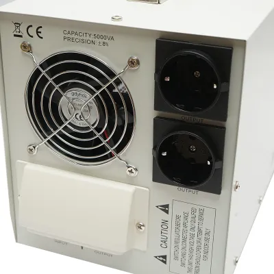 Stabilizator automat de tensiune 5000VA, 140-260V cu releu monofazat, 2 prize schuko 230V, afisaj LCD Breckner Germany - imagine 5