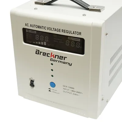 Stabilizator automat de tensiune 10000VA, 140-260V cu releu monofazat, 2 prize schuko 230V, afisaj LCD Breckner Germany - imagine 4