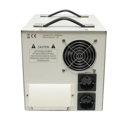 Stabilizator automat de tensiune 10000VA, 140-260V cu releu monofazat, 2 prize schuko 230V, afisaj LCD Breckner Germany - imagine 2