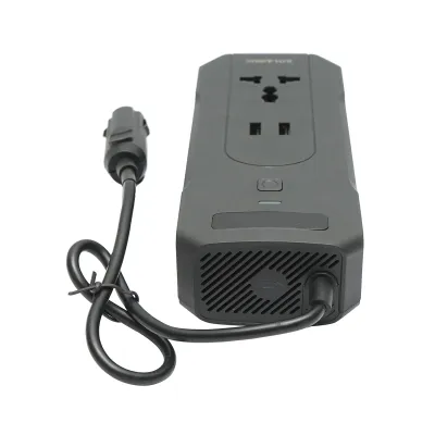 Invertor tensiune 12V-220V 200W, display digital LED, unda sinusoidala modificata, port USB, USB-C, iesire AC pentru laptop, telefon, frigider auto - imagine 6